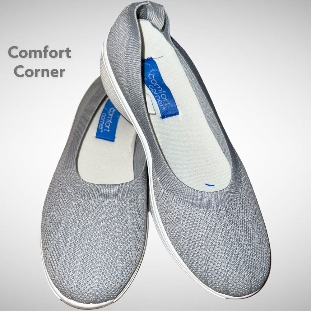 Nwot! Comfort corner gray slip on cushion shoes